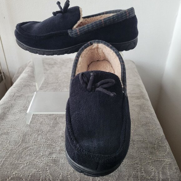Men’s Totes Black Toasties Warm Moccasin Slippers (Size: XL 11/12) - Picture 3 of 13
